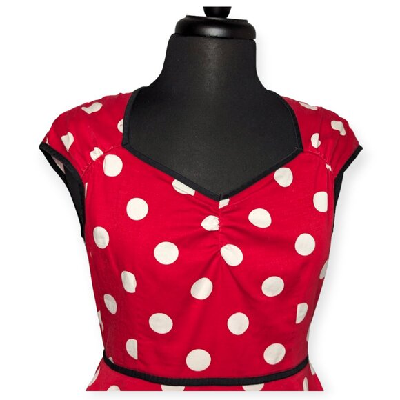 Disney Parks Dress Shop Minnie Mouse Red & White Polka Dot Dress Size Medium - Picture 2 of 16